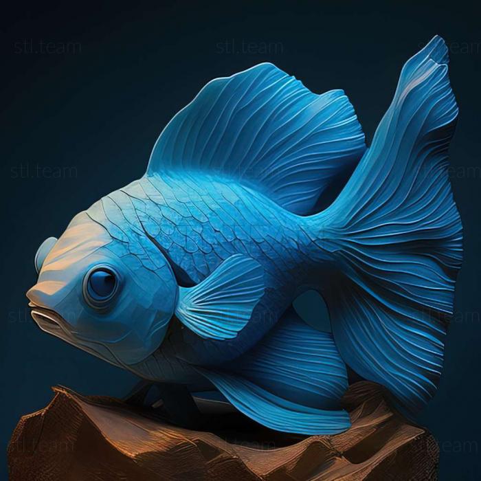 3D model Blue oranda fish (STL)